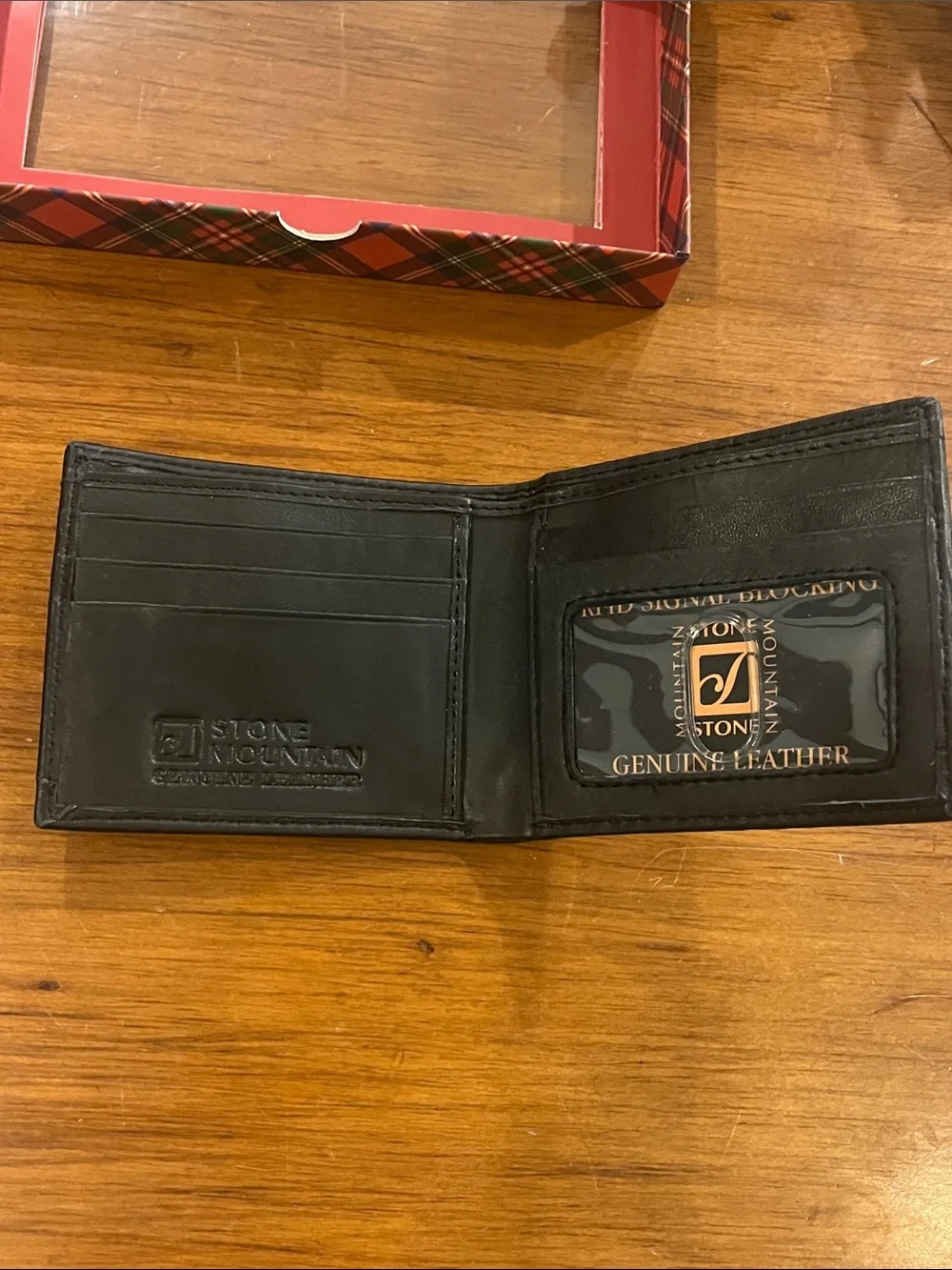 Stone Mountain Leather Canvas RFID Blocking Bi Fold Wallet and Key Fob Chain